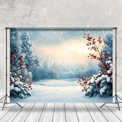 Aperturee - Aperturee Serene Winter Landscape Wishing Well Wishes Backdrop