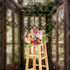 Aperturee - Aperturee Shabby Abandoned Vine Greenhouse Photography Backdrop