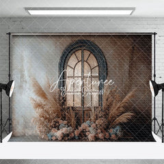 Aperturee - Aperturee Shabby Wall Door Boho Floral Reed Wedding Backdrop