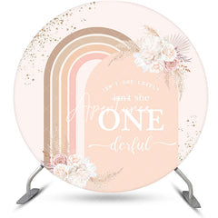 Aperturee - Aperturee She Onederful Floral Arch Round Birthday Backdrop