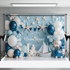 Aperturee - Aperturee Shells Blue Balloons Navigation Cake Smash Backdrop