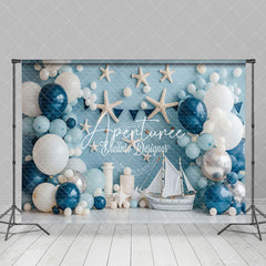 Aperturee - Aperturee Shells Blue Balloons Navigation Cake Smash Backdrop