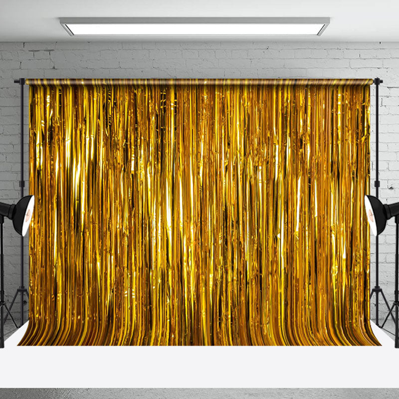 Aperturee - Aperturee Shimmering Gold Foil Fringe Party Event Backdrop