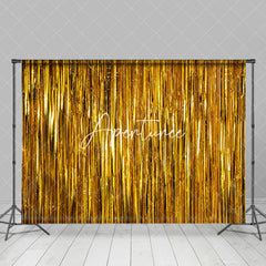 Aperturee - Aperturee Shimmering Gold Foil Fringe Party Event Backdrop