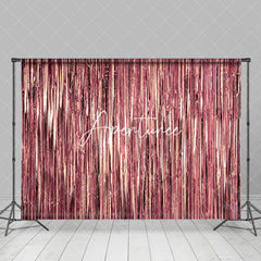 Aperturee - Aperturee Shimmering Pink Foil Fringe Party Event Backdrop