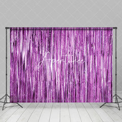 Aperturee - Aperturee Shimmering Purple Foil Fringe Party Event Backdrop