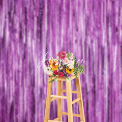 Aperturee - Aperturee Shimmering Purple Foil Fringe Party Event Backdrop