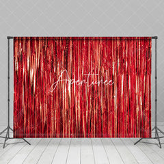 Aperturee - Aperturee Shimmering Red Foil Fringe Party Event Backdrop