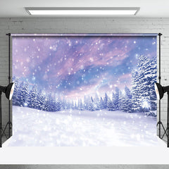 Aperturee - Aperturee Shining Snowflakes Forest Aurora Winter Backdrop