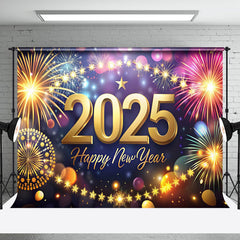 Aperturee - Aperturee Shining Stars Golden 2025 New Year Party Backdrop