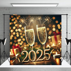 Aperturee - Aperturee Shining Wine Glass 2025 Happy New Year Backdrop