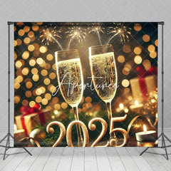 Aperturee - Aperturee Shining Wine Glass 2025 Happy New Year Backdrop