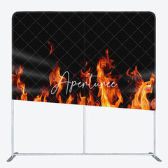 Aperturee - Aperturee Shiny Flames Dance Party Tension Fabric Backdrop