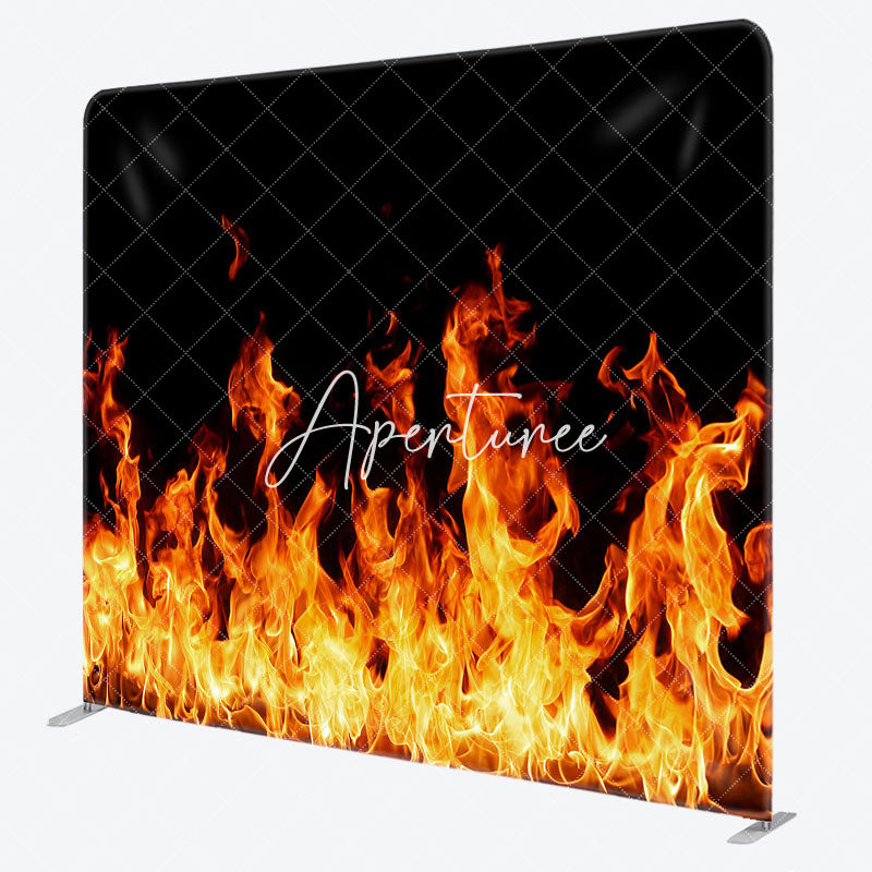 Aperturee - Aperturee Shiny Flames Dance Party Tension Fabric Backdrop