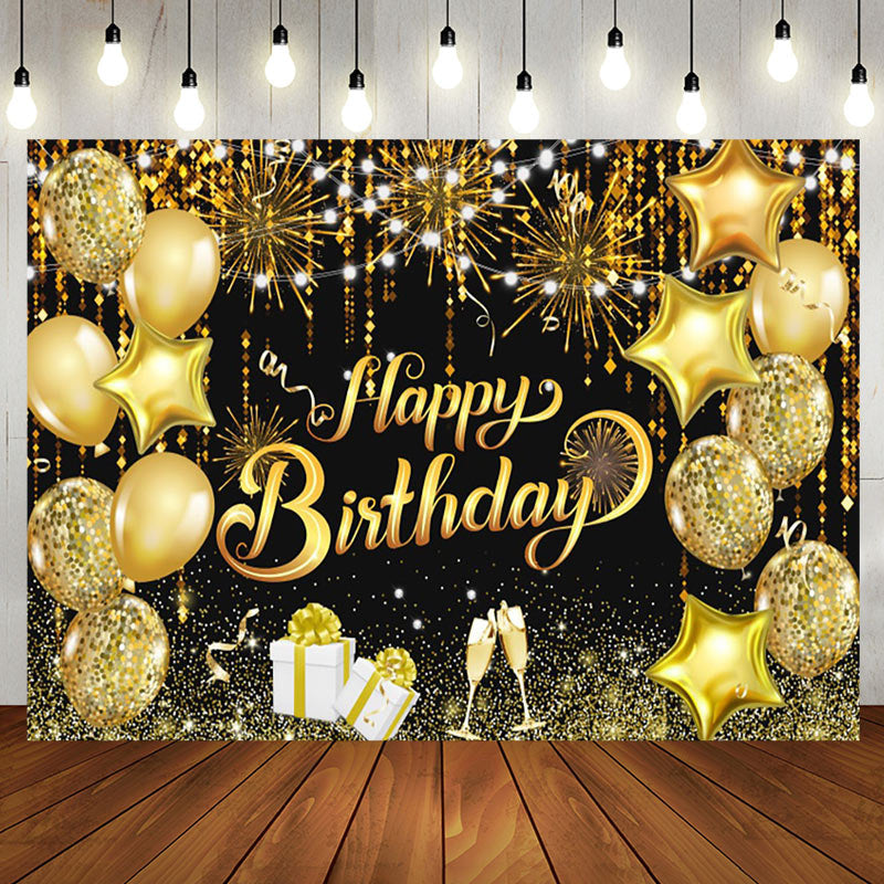 Aperturee - Aperturee Shiny Vibe Bokeh Balloon Happy Birthday Backdrop