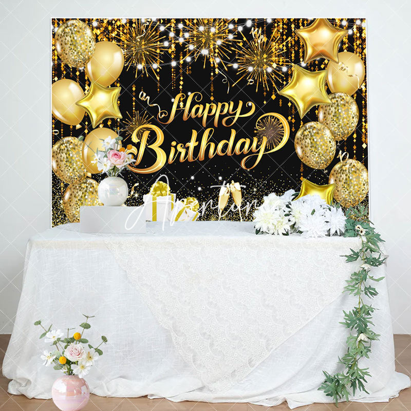 Aperturee - Aperturee Shiny Vibe Bokeh Balloon Happy Birthday Backdrop