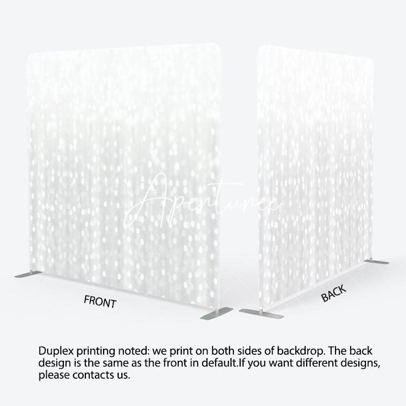 Aperturee - Aperturee Silver Bokeh Dance Party Square Double-Sided Backdrop