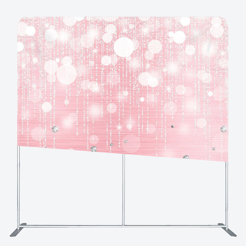 Aperturee - Aperturee Silver Diamonds Bokeh Fabric Backdrop Cover for Birthday