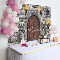 Aperturee - Aperturee Silver Masonry City Wall Knight Birthday Backdrop