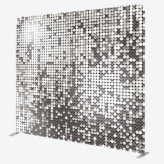 Aperturee - Aperturee Silver Sparkling Square Tension Backdrop Cover For Party