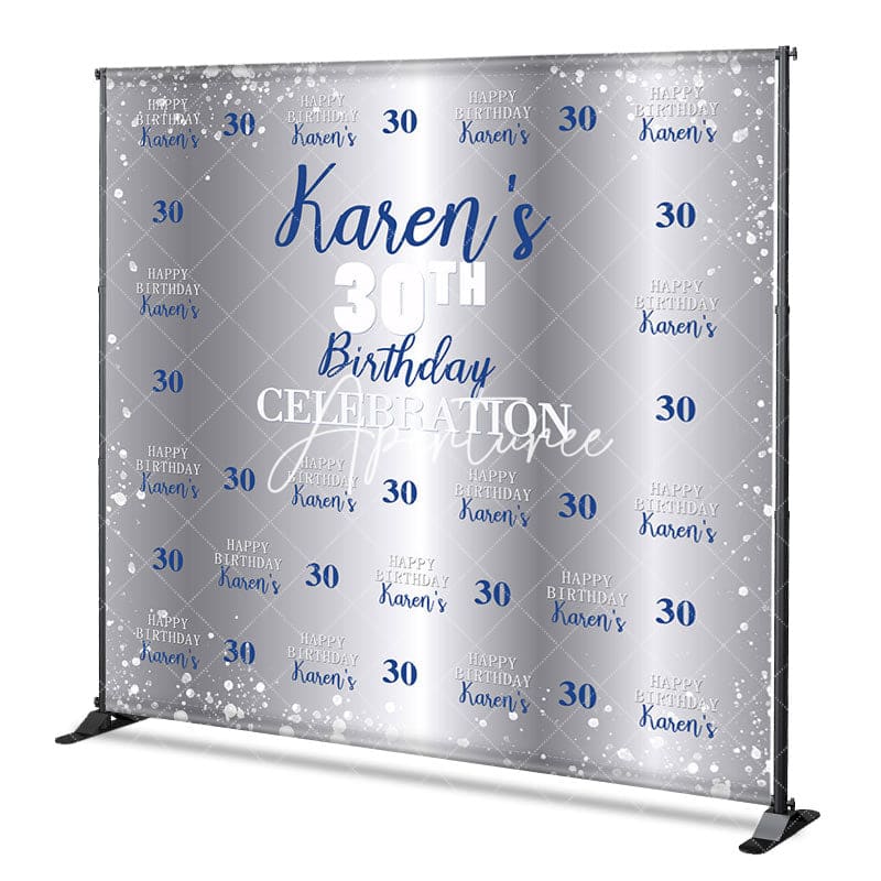 Aperturee - Aperturee Silver Step And Repeat Custom 30th Birthday Backdrop