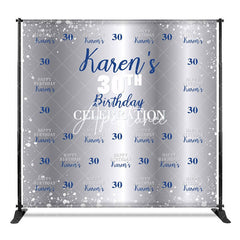 Aperturee - Aperturee Silver Step And Repeat Custom 30th Birthday Backdrop