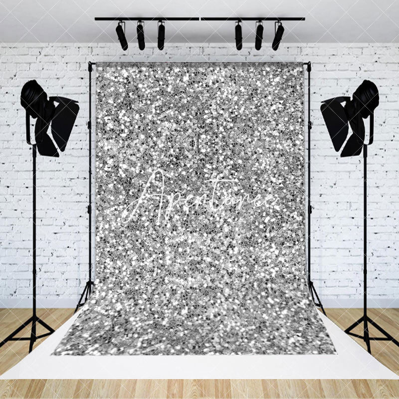 Aperturee - Aperturee Silver White Dots Twinkling Photography Backdrop