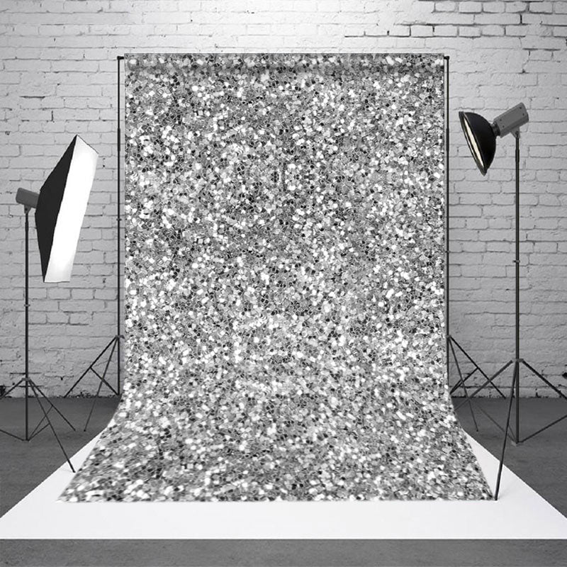 Aperturee - Aperturee Silver White Dots Twinkling Photography Backdrop