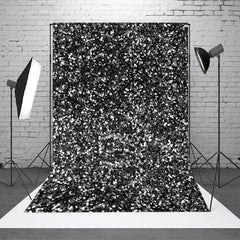 Aperturee - Aperturee Simple Black Silver Dot Glitter Photography Backdrop