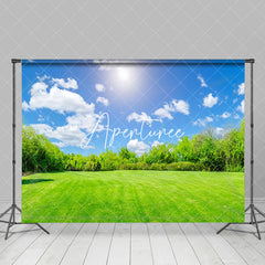 Aperturee - Aperturee Simple Blue Sky Grassland Natural Scenery Backdrop