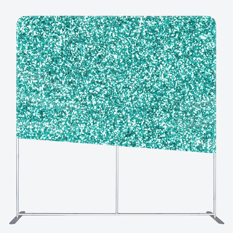 Aperturee - Aperturee Simple Blue Sparkling Fabric Backdrop Cover For Party