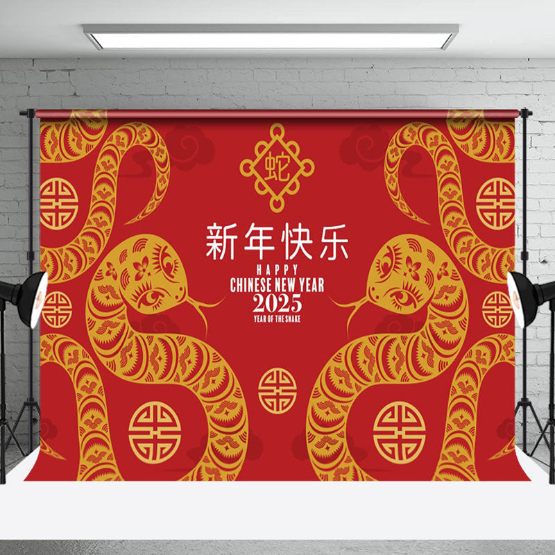 Aperturee - Aperturee Simple Chinese Knot Zodiac Snake New Year Backdrop