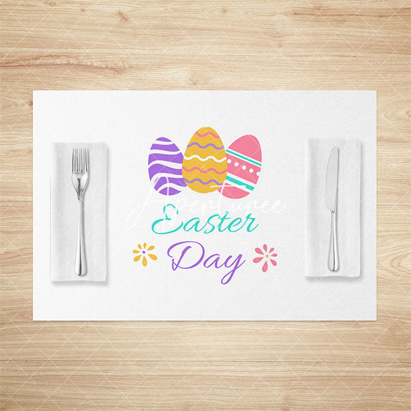 Aperturee - Aperturee simple colorful eggs happy easter day Set Of 4 Placemats