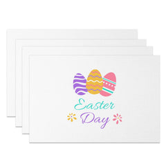 Aperturee - Aperturee simple colorful eggs happy easter day Set Of 4 Placemats