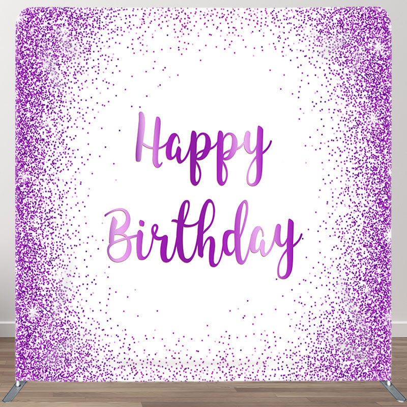 Aperturee - Aperturee Simple Glitter Purple Fabric Backdrop Cover for Birthday