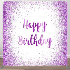 Aperturee - Aperturee Simple Glitter Purple Fabric Backdrop Cover for Birthday