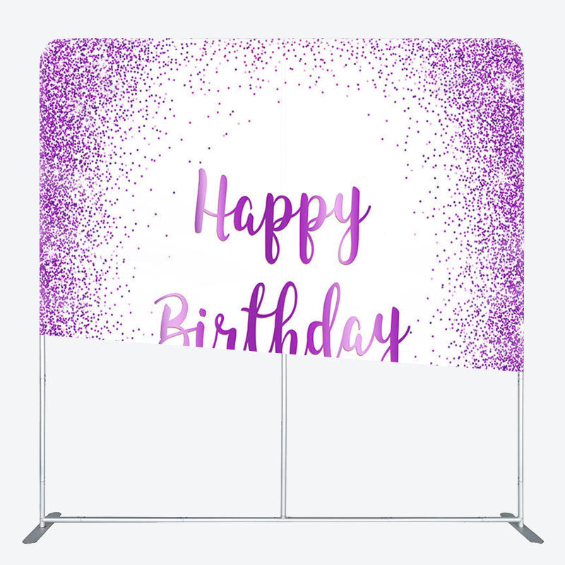 Aperturee - Aperturee Simple Glitter Purple Fabric Backdrop Cover for Birthday