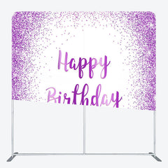 Aperturee - Aperturee Simple Glitter Purple Fabric Backdrop Cover for Birthday