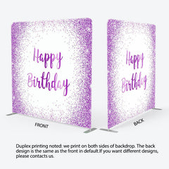 Aperturee - Aperturee Simple Glitter Purple Fabric Backdrop Cover for Birthday