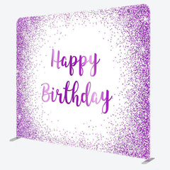 Aperturee - Aperturee Simple Glitter Purple Fabric Backdrop Cover for Birthday