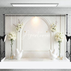 Aperturee - Aperturee Simple Holy White Communion Baptism Photo Backdrop