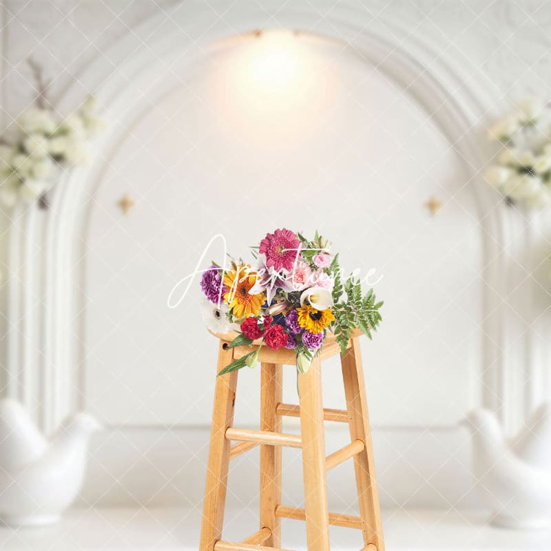 Aperturee - Aperturee Simple Holy White Communion Baptism Photo Backdrop