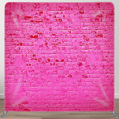 Aperturee - Aperturee Simple Hot Pink Brick Fabric Backdrop Cover for Birthday