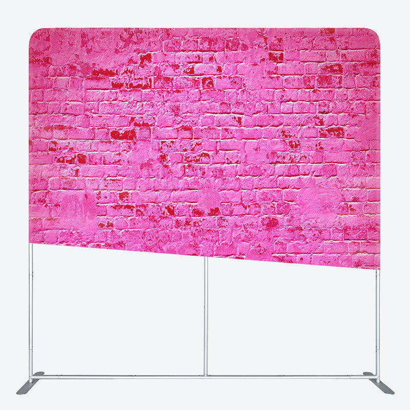 Aperturee - Aperturee Simple Hot Pink Brick Fabric Backdrop Cover for Birthday