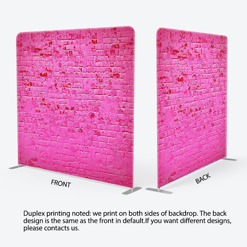 Aperturee - Aperturee Simple Hot Pink Brick Fabric Backdrop Cover for Birthday