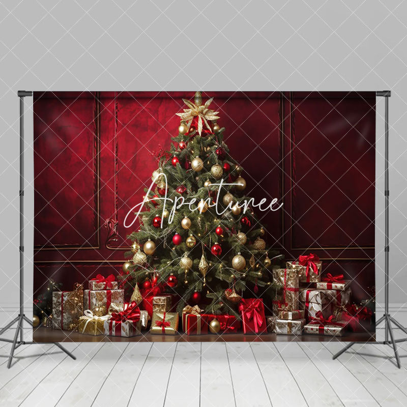 Aperturee - Aperturee Simple Huge Christmas Tree Cozy Holiday Backdrop