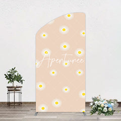 Aperturee - Aperturee Simple White Blooming Flowers Birthday Arch Backdrop