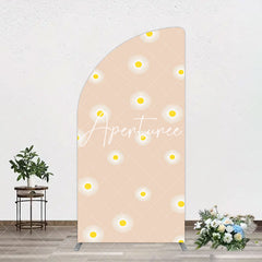 Aperturee - Aperturee Simple White Blooming Flowers Birthday Arch Backdrop