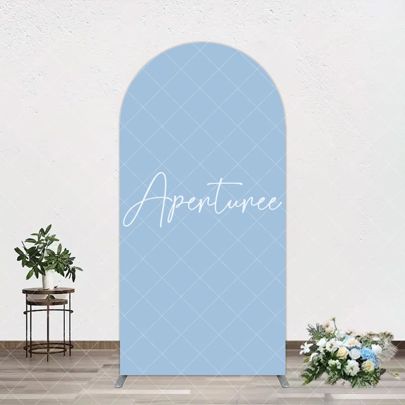 Aperturee - Aperturee Simple White Blue Rhombus Plaid Birthday Arch Backdrop