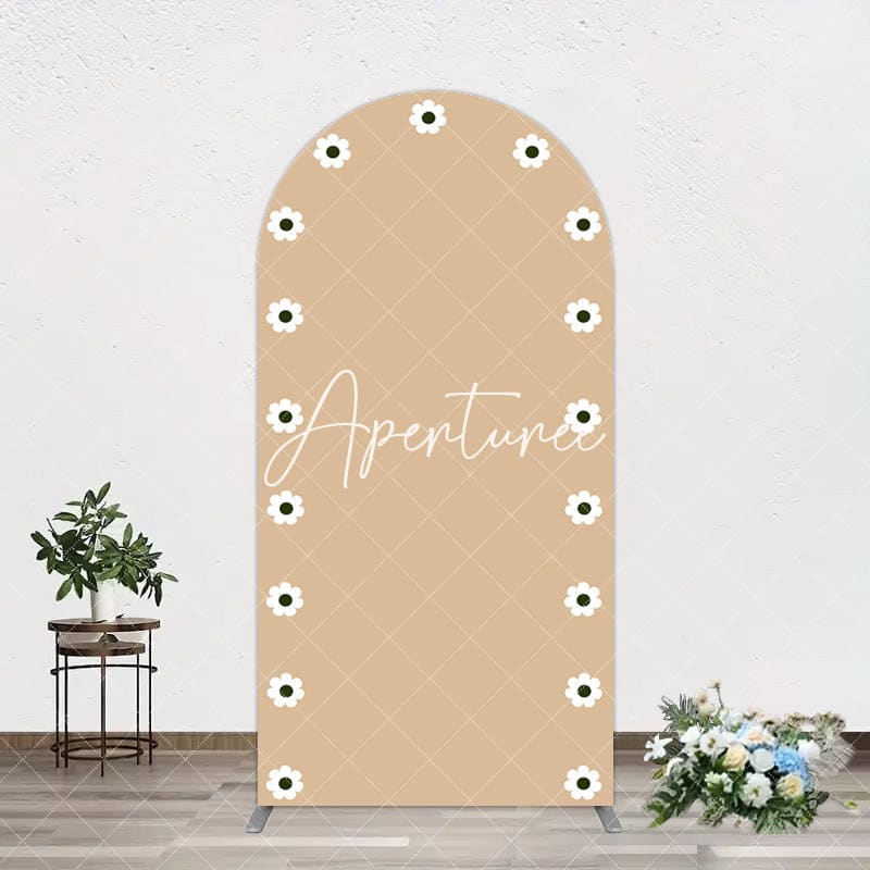 Aperturee - Aperturee Simple White Lace Qulito Lindo Birthday Arch Backdrop